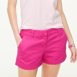 J. Crew Shorts Classic Chino Size 10 3.5" Inseam Vivid Begonia 100% Cotton